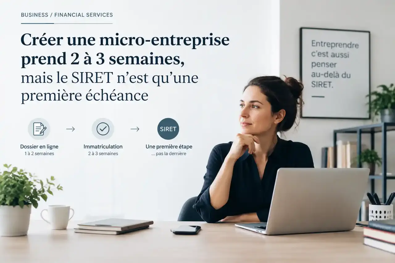 Créer une micro-entreprise prend 2 à 3 semaines, mais le SIRET n’est qu’une première échéance