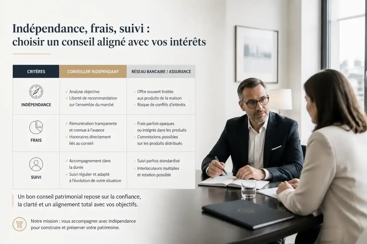 Société de conseil en gestion de patrimoine : comparez l’indépendance, les frais et le suivi